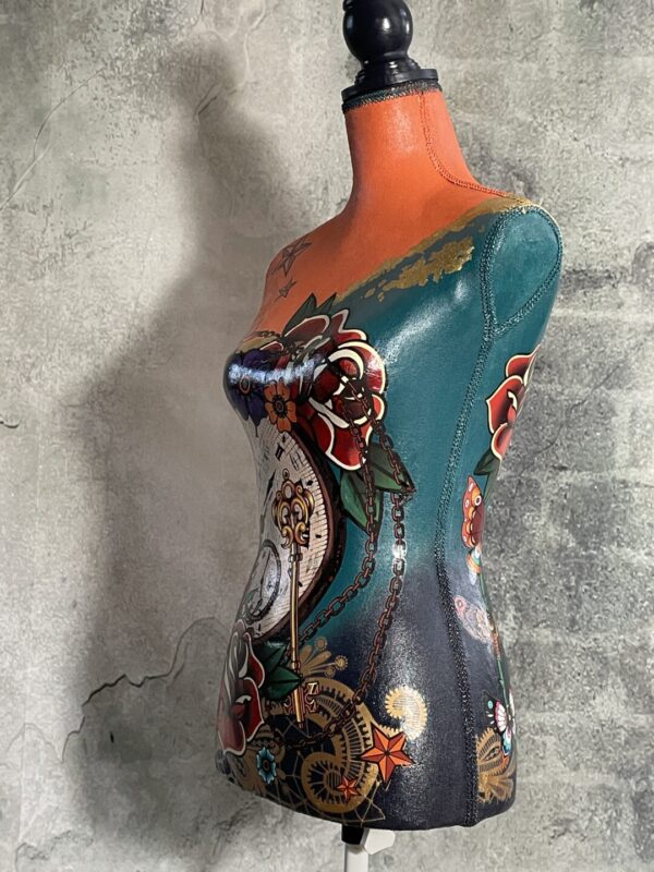 Unique Fabric Hand Painted Dressmakers Mannequin - Image 10