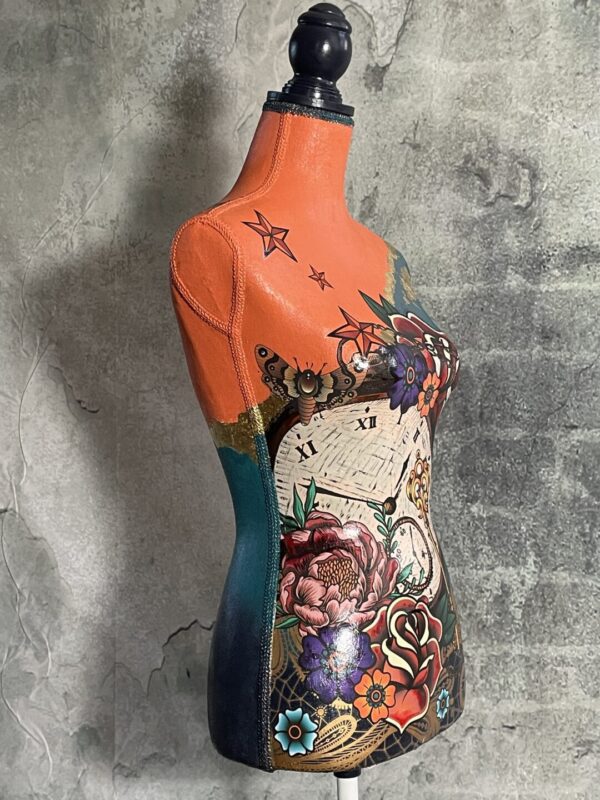 Unique Fabric Hand Painted Dressmakers Mannequin - Image 9