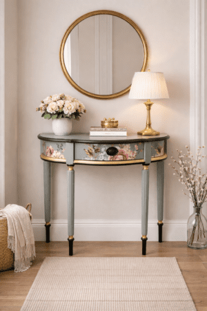 Console Table with Ruby Rose Design