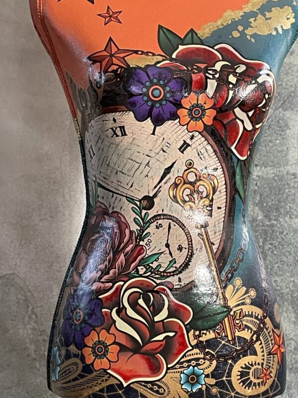Unique Fabric Hand Painted Dressmakers Mannequin - Image 8