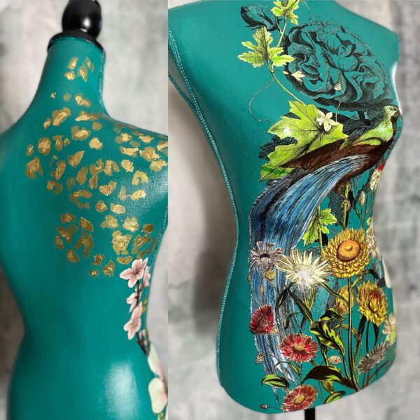 Unique Fabric Hand Painted Dressmakers Mannequin